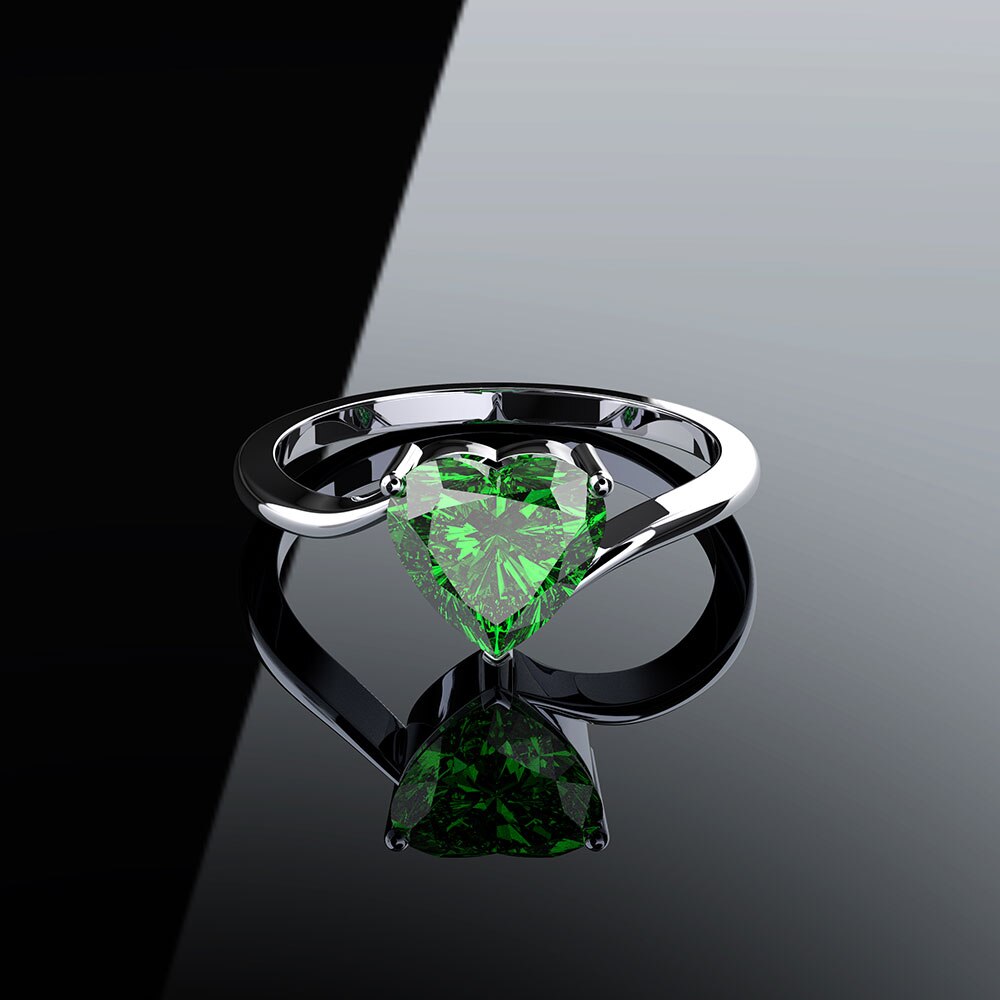 Silver Ring "Heartless"-Jewelry-Pisani Maura-6-Green-Pisani Maura