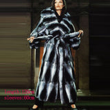 Chinchilla Fur Coat and Hoodie "Elegance"-Fur coat-Pisani Maura-RB-124-S-Pisani Maura