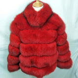 Fox Genuine Fur Coat "Original"-Fur coat-Pisani Maura-red 60-S-Pisani Maura