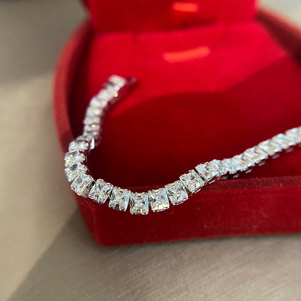 Silver Bracelet "Square"-Jewelry-Pisani Maura-White-16 cm-Pisani Maura