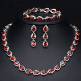 Necklace, Earrings & Bracelet "Cocktail"-Jewelry-Pisani Maura-Red-45 cm-Pisani Maura