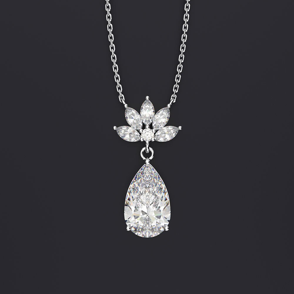 Necklace "Tear drop"-Jewelry-Pisani Maura-White-45 CM-Pisani Maura