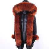 Fox Genuine Fur Parka "Rich"-Fur parka-Pisani Maura-black caramel-S-Pisani Maura