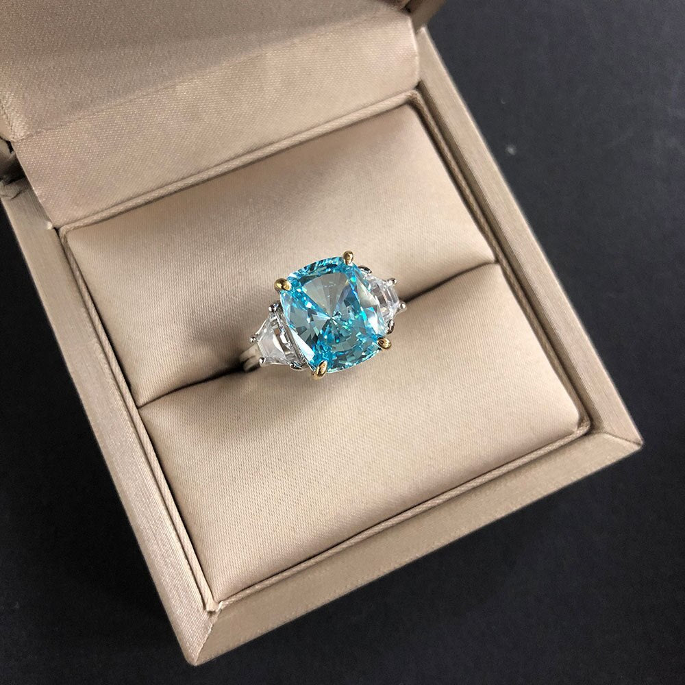 Silver Ring "Diamond Extravaganza"-Jewelry-Pisani Maura-5-Blue-Pisani Maura