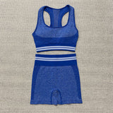 Yoga 4 pieces Suit "Brave"-Sport clothing-Pisani Maura-Blue short set 2pcs-XS-China-Pisani Maura