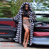 Chinchilla Fur Coat and Hoodie "Elegance"-Fur coat-Pisani Maura-RB-060-S-Pisani Maura