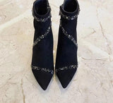 Boots Mid-Heels "Choker"-Boots-Pisani Maura-black suede-35-Pisani Maura