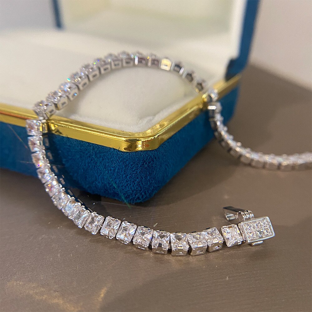 Silver Bracelet "Square"-Jewelry-Pisani Maura-White-16 cm-Pisani Maura