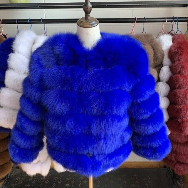 Fox Genuine Fur Coat and Hoodie "Rapper"-Fur coat-Pisani Maura-50cm-S-Pisani Maura