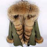 Fox Fur Genuine Long Parka "Passion"-Fur parka-Pisani Maura-green nature fur-S-Pisani Maura