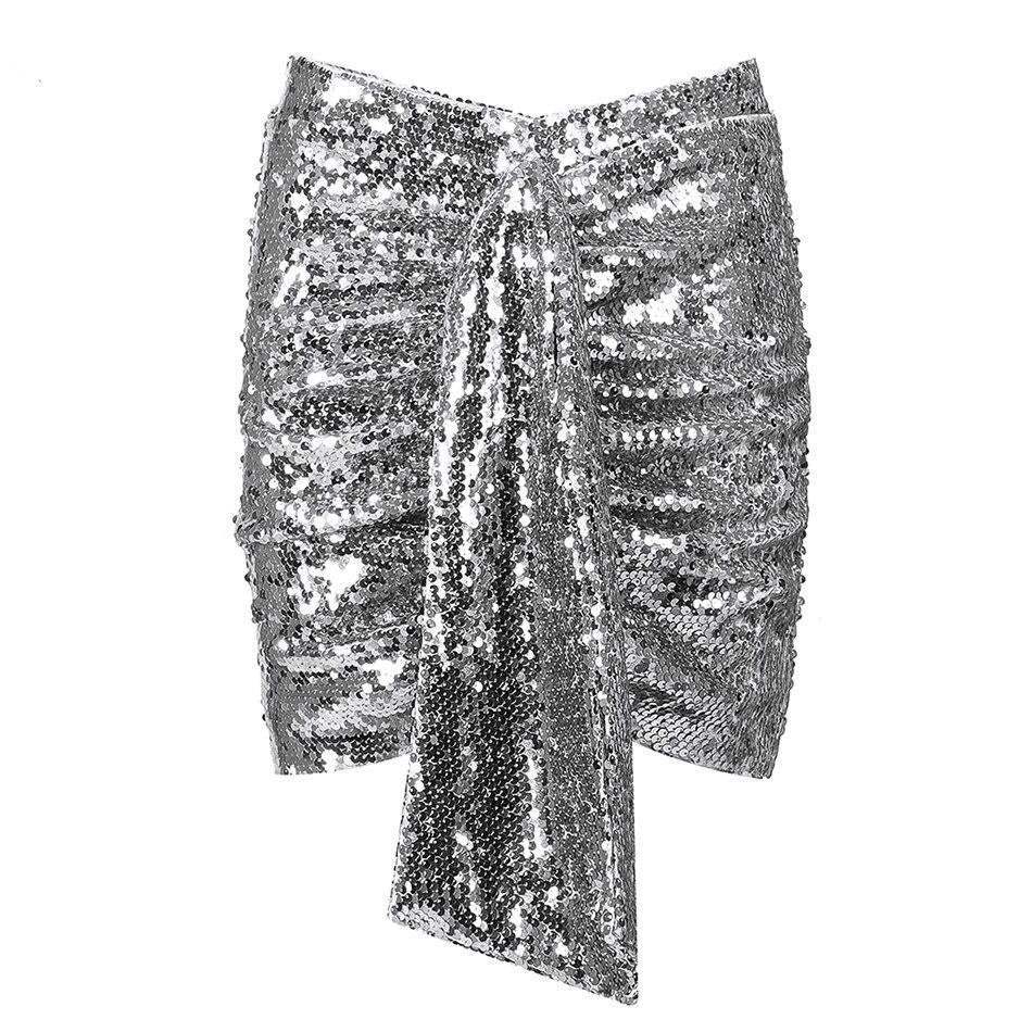 Skirt "Gold rush"-Skirt-Pisani Maura-Silver-XS-Pisani Maura
