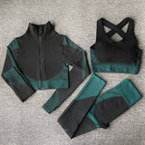 Yoga 3 pieces Set "Freedom"-Sport clothing-Pisani Maura-3PcsSetNewGreen-S-China-Pisani Maura