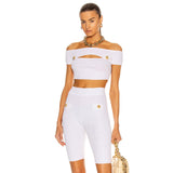 Hollow Out Bandage Two Pieces Sets Pants & Top 