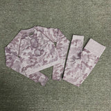 Yoga 3 pieces Suit "Camouflage"-Sport clothing-Pisani Maura-purple set 2pcs-S-China-Pisani Maura