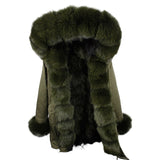 Fox Fur Genuine Long Parka "Passion"-Fur parka-Pisani Maura-green green fur-S-Pisani Maura