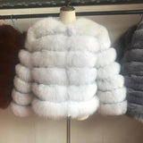 Fox Genuine Fur Coat and Hoodie "Rapper"-Fur coat-Pisani Maura-50cm 1-S-Pisani Maura