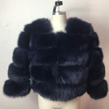 Fox Genuine Fur Coat "Original"-Fur coat-Pisani Maura-50cm sleeves 1-S-Pisani Maura