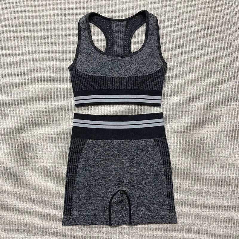 Yoga 4 pieces Suit "Brave"-Sport clothing-Pisani Maura-black short set 2pcs-XS-China-Pisani Maura