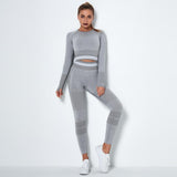 Jogging Tracksuit "Freedom"-Sport clothing-Pisani Maura-Gray Fitness Sets-XS-Pisani Maura