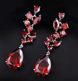 Silver Earrings "Tear Drops"-Jewelry-Pisani Maura-Red-Pisani Maura