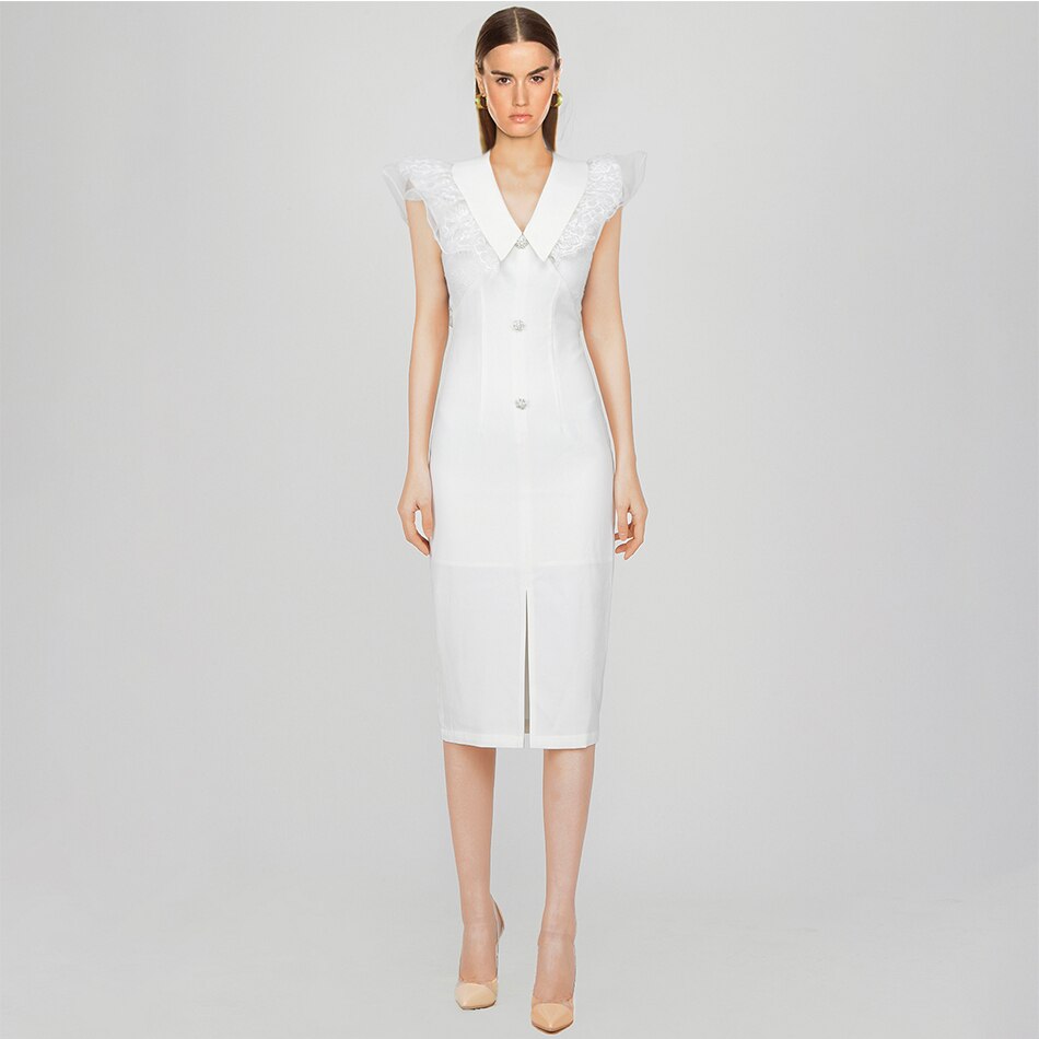 Lace Dress "Elegance"-Dress-Pisani Maura-White Dress-XS-Pisani Maura