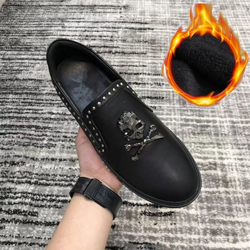 Mocassins "The Skull"-Shoes-Pisani Maura-Fur black-38-Pisani Maura