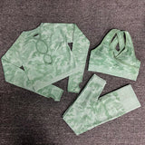 Yoga 3 pieces Suit "Camouflage"-Sport clothing-Pisani Maura-green set 3pcs-S-China-Pisani Maura