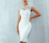 Short-Sleeve Dress "Corset"-Dress-Pisani Maura-White Bandage Dress-XS-Pisani Maura