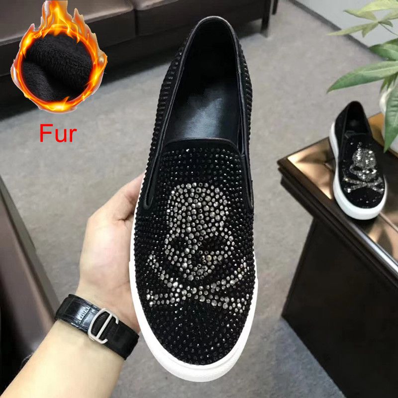 Luxury Brands Real Crystal Leather Red Bottoms High Tops Shoes For Men's  Casual Flats Loafers Women's Rhinestone Spikes Sneakers