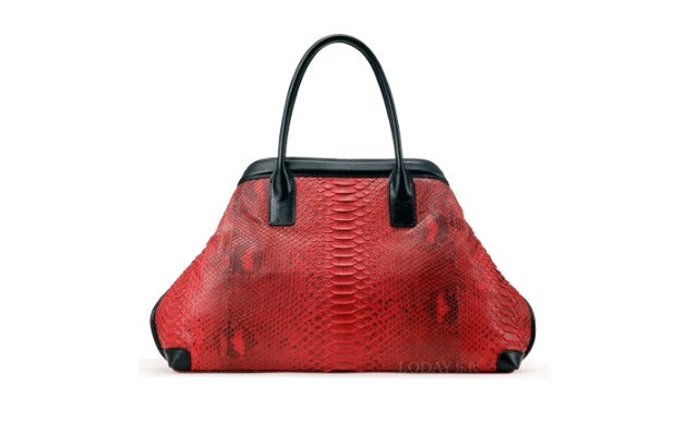 GENUINE PYTHON HANDBAG-Handbag-Pisani Maura-red-(30cm<Max Length<50cm)-Pisani Maura
