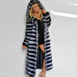 Chinchilla Fur Coat and Hoodie "Elegance"-Fur coat-Pisani Maura-Pisani Maura