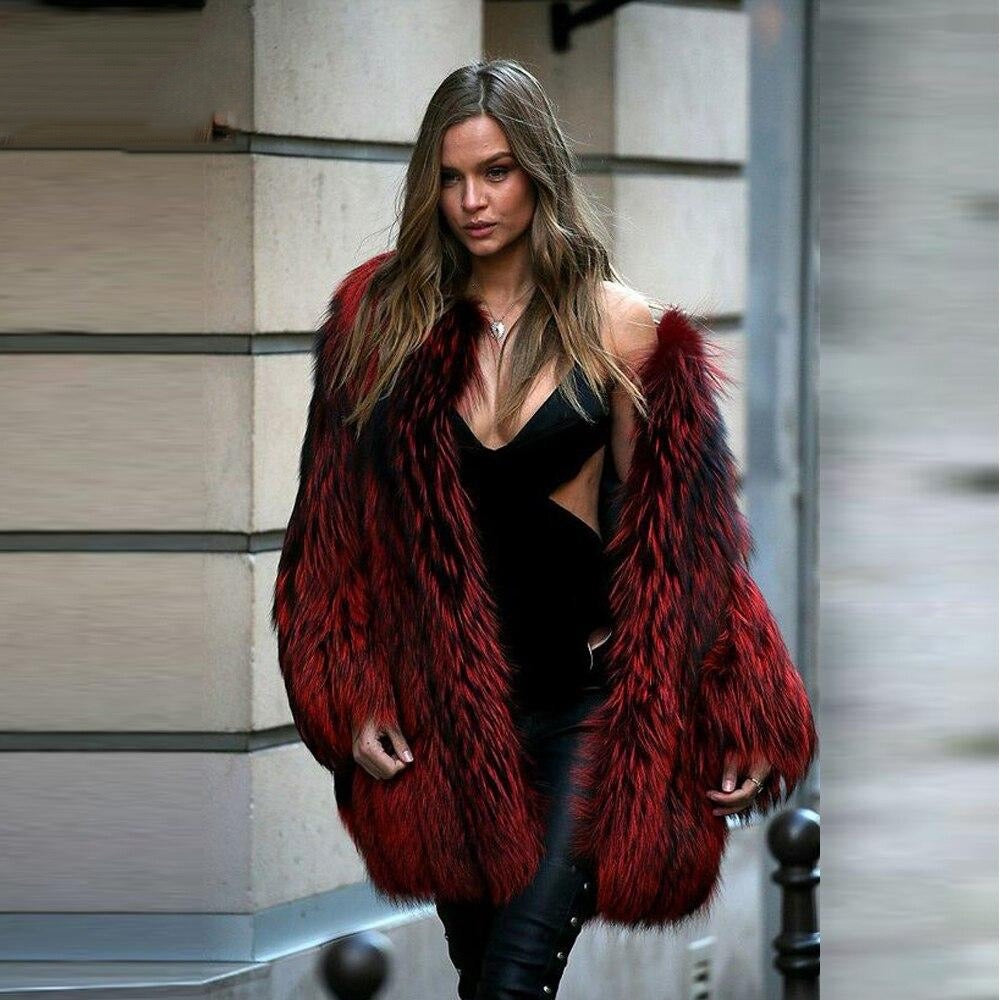 Fox Genuine Fur Coat "Stylish"-Fur coat-Pisani Maura-Pisani Maura